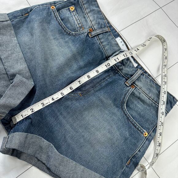 IRO Shorts Womens 27 Blue Denim Aware Cuffed Casual Medium Wash Jean Cotton - Picture 7 of 10